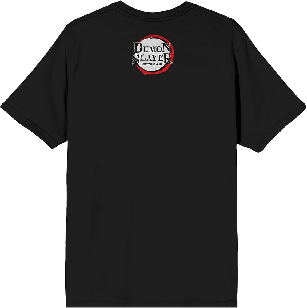 Demon Slayer Fox Mask Black Crew Neck Short Sleeve T-Shirt